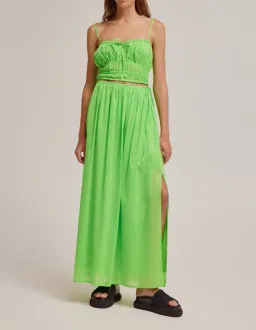 Venroy Gathered Bustier Top and Drawstring Maxi Skirt Set Green Size M / Au 10 for rent on The Volte - image 1