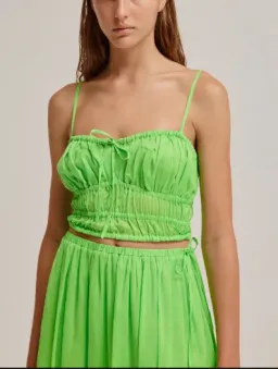 Venroy Gathered Bustier Top and Drawstring Maxi Skirt Set Green Size M / Au 10 for rent on The Volte - image 2
