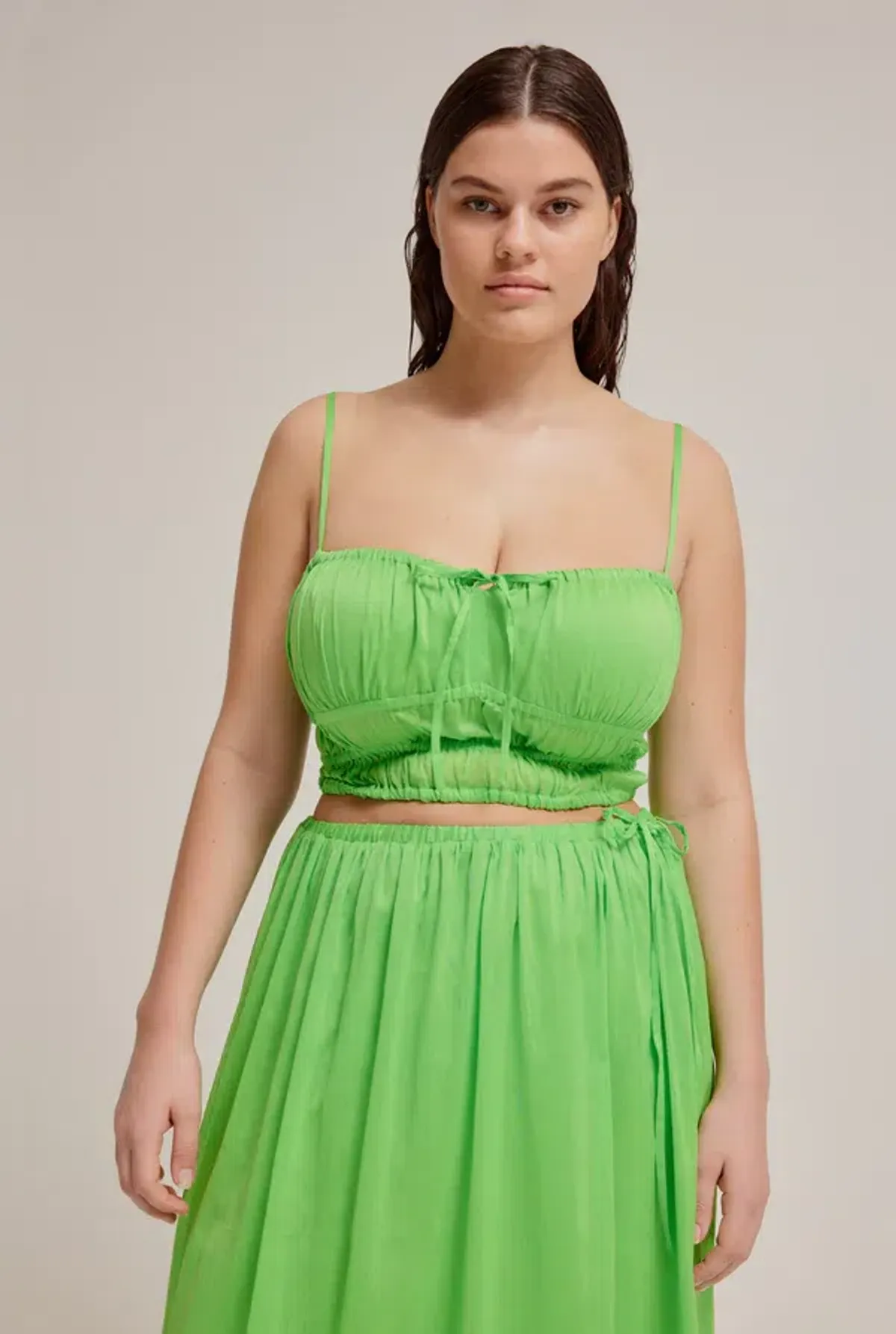 Venroy Gathered Bustier Top and Drawstring Maxi Skirt Set Green Size M / Au 10 - Image 4