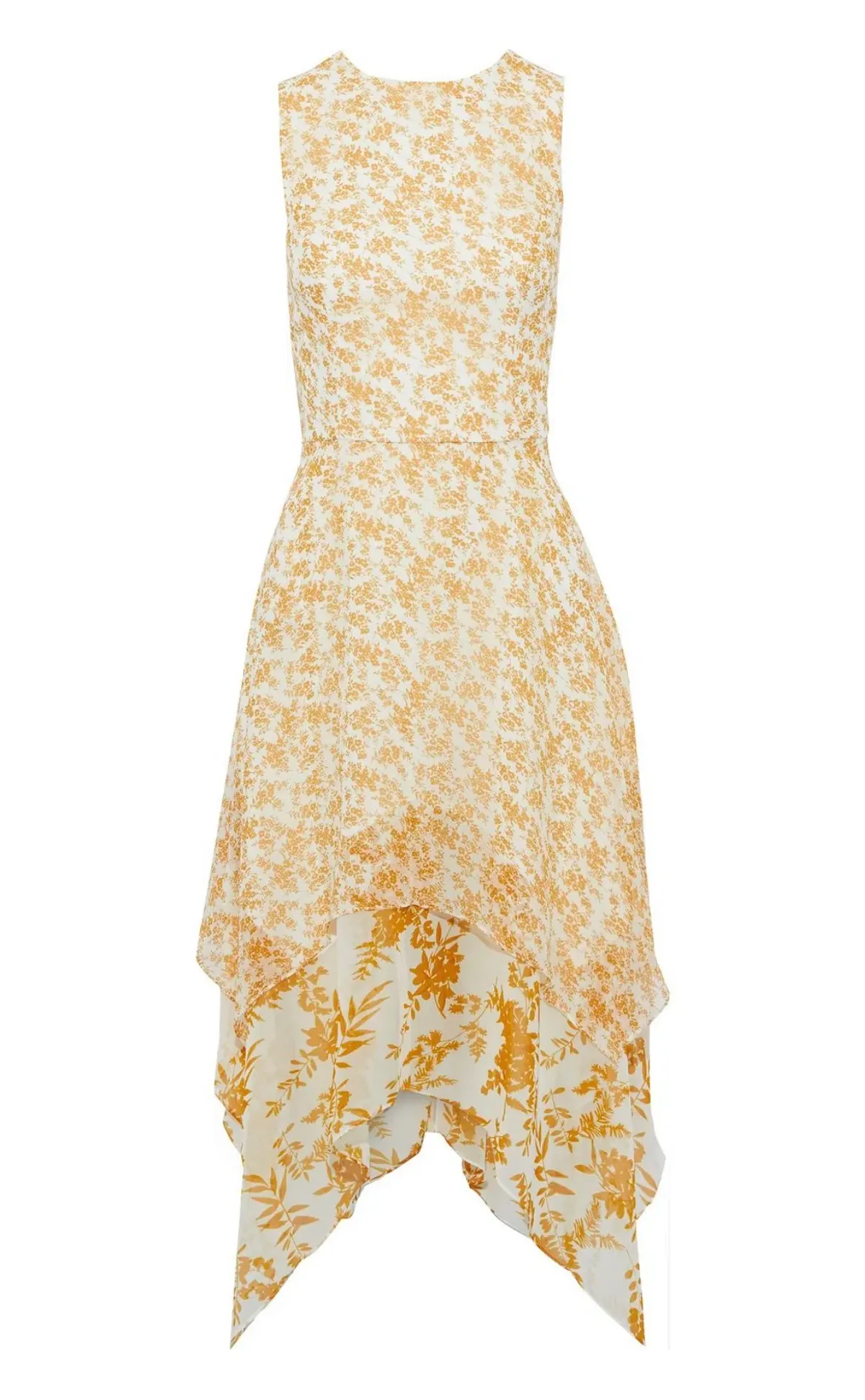 Mikael Aghal Asymmetric Chiffon Dress Floral Size 12 - Image 3