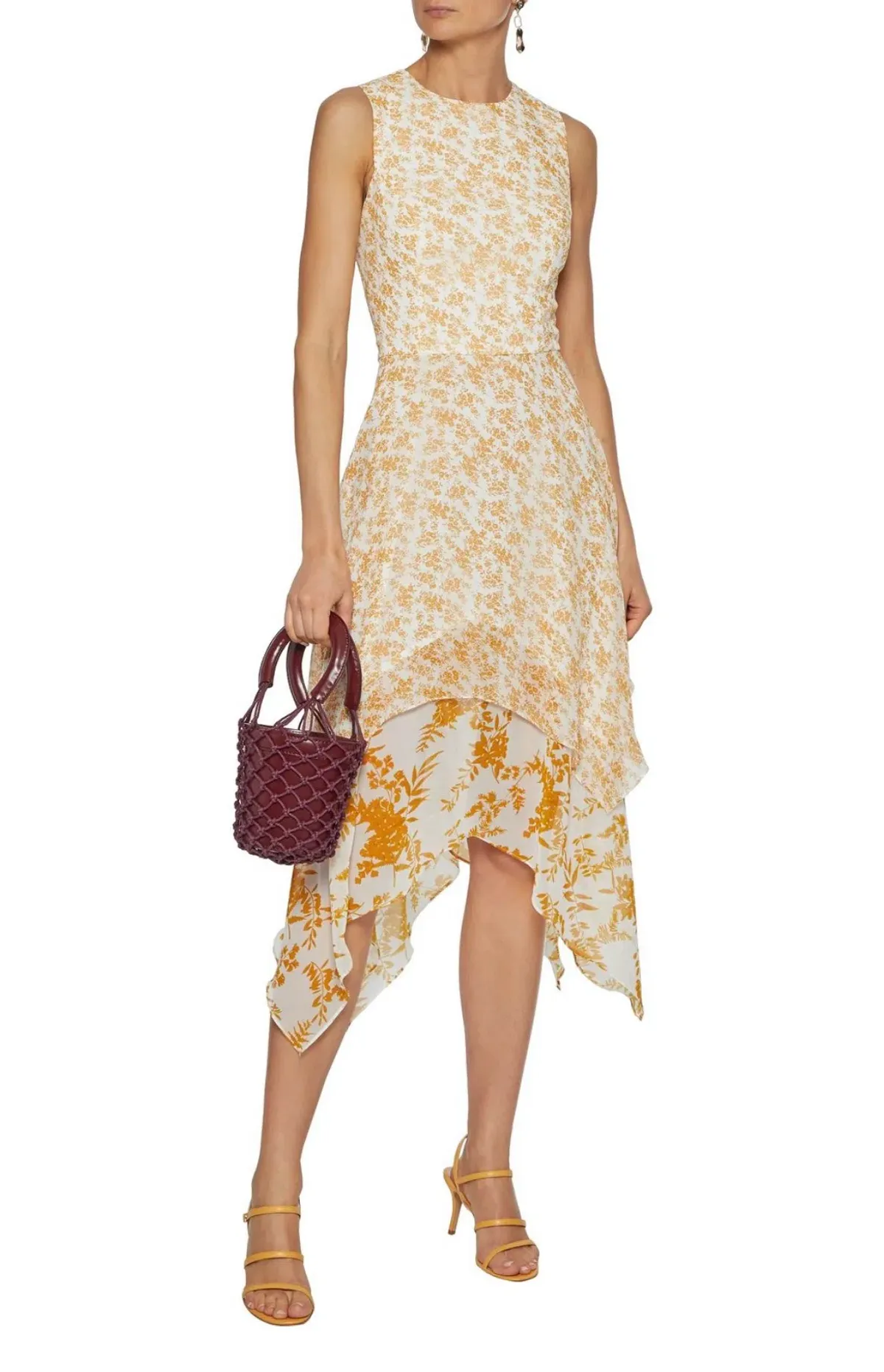 Mikael Aghal Asymmetric Chiffon Dress Floral Size 12 for rent on The Volte - main image