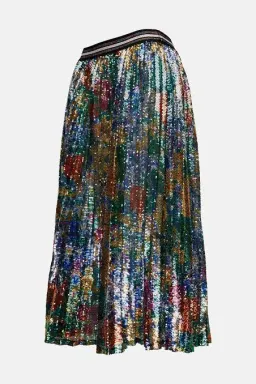 Romance Was Born Sequin Pleat Skirt Multi Size S/M for rent on The Volte - image 3