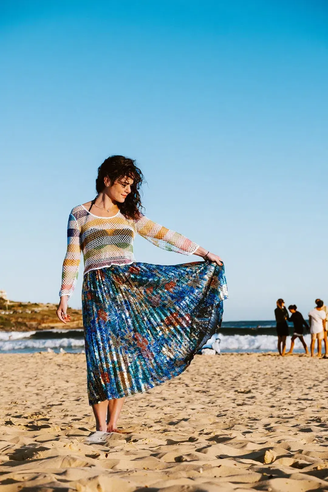 Romance Was Born Sequin Pleat Skirt Multi Size S/M for rent on The Volte - main image