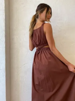 Camilla and Marc Coppola Maxi Dress in Cinnamon Size 8 for rent on The Volte - image 4