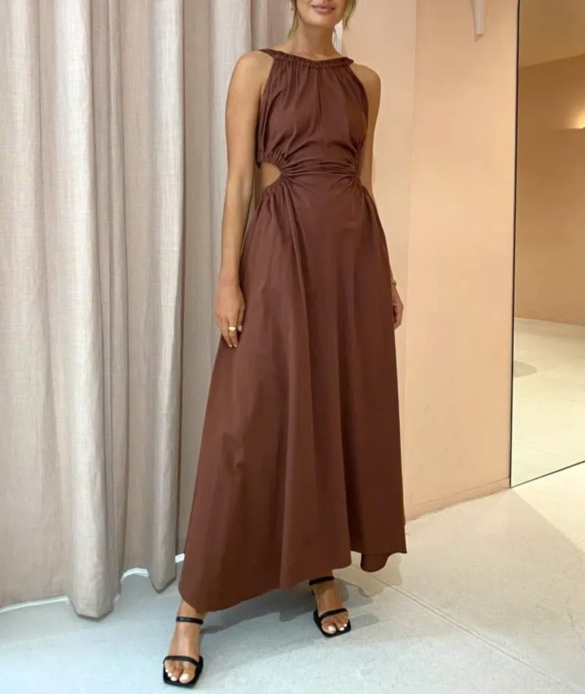 Camilla and Marc Coppola Maxi Dress in Cinnamon Size 8 for rent on The Volte - main image