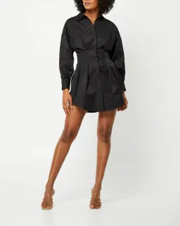 Mossman A New Light Shirt Mini Dress Black Size 8 for rent on The Volte - image 1