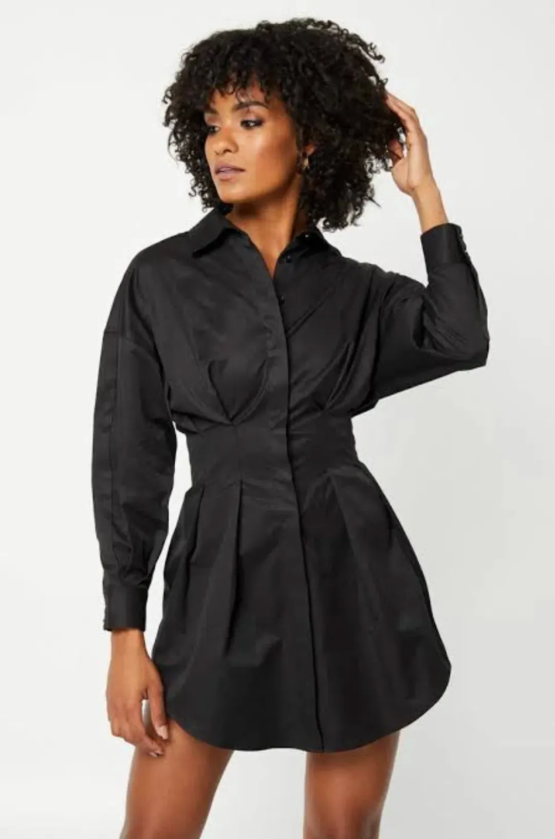 Mossman A New Light Shirt Mini Dress Black Size 8 for rent on The Volte - main image