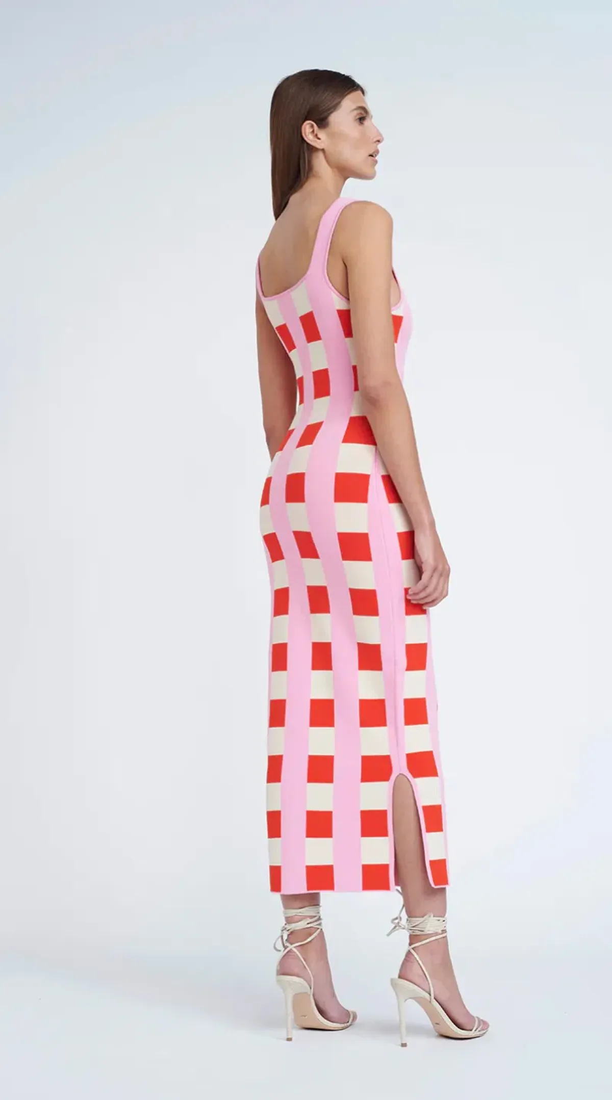 By Johnny Cora Check Knit Midi Dress Multi Size XS / Au 6 - Image 2