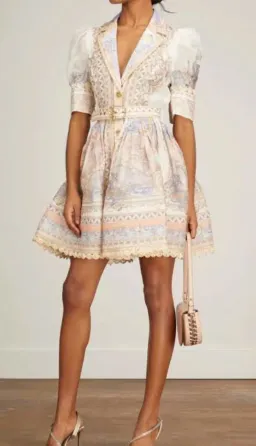 Zimmermann High Tide Mini Shirt Dress Odyssey Print Size 1 / AU 10 for rent on The Volte - image 3