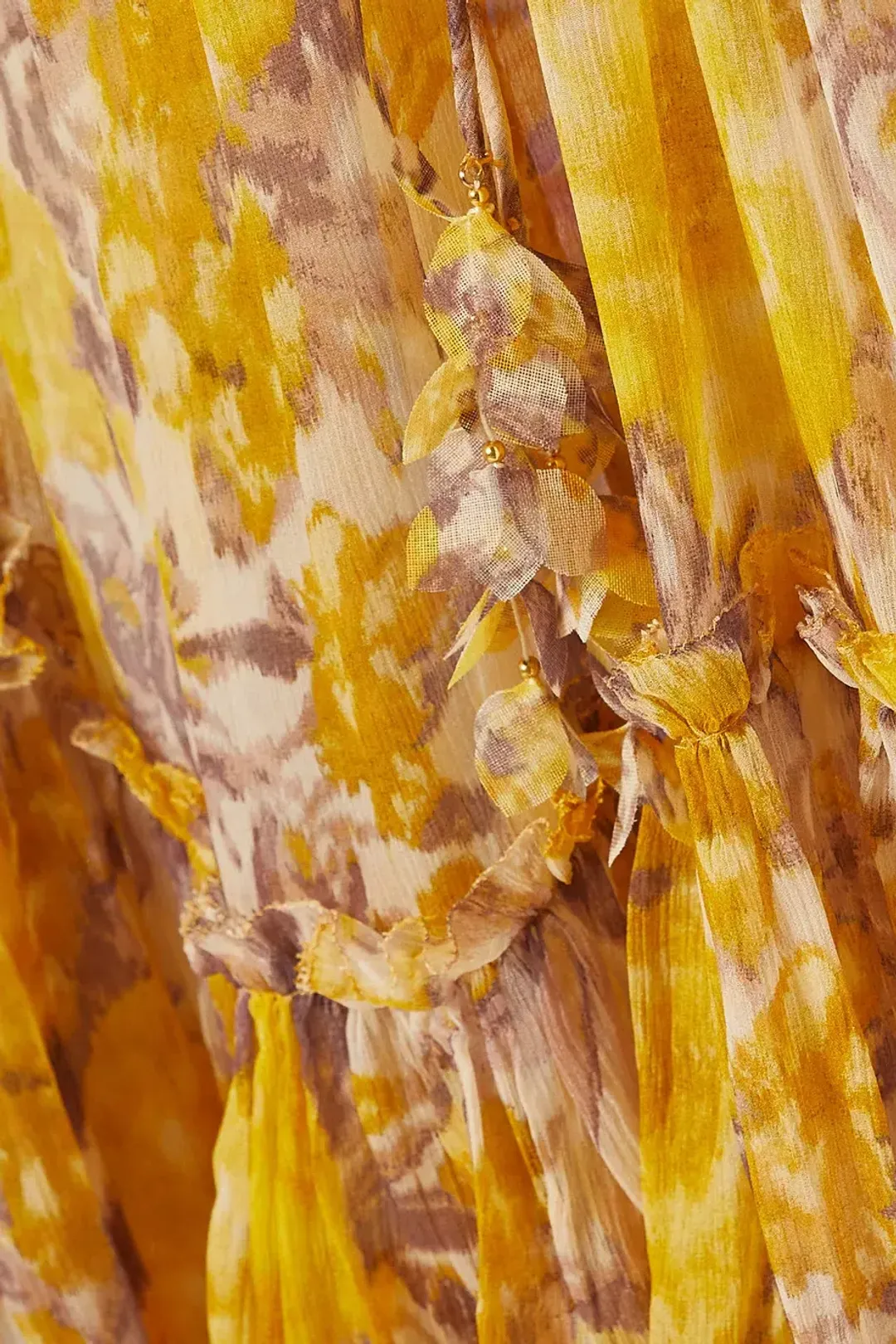 Zimmermann High Tide Flutter Midi Dress Yellow Size 2 / AU 12 for rent on The Volte - main image