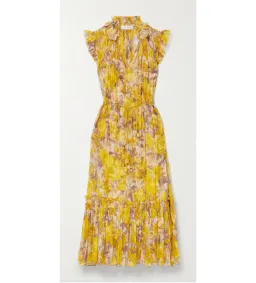 Zimmermann High Tide Flutter Midi Dress Yellow Size 2 / AU 12 for rent on The Volte - image 5