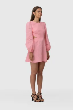 The Wolfgang Safi Linen Cut Out Dress Floss Size 10 for rent on The Volte - image 2