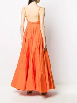 Jacquemus La Robe Manosque Tiered Maxi Dress Orange Size AU 8 for rent on The Volte - image 3