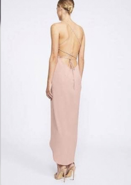 Shona joy lace up dress, cowl neck, dusty pink for rent on The Volte - image 2