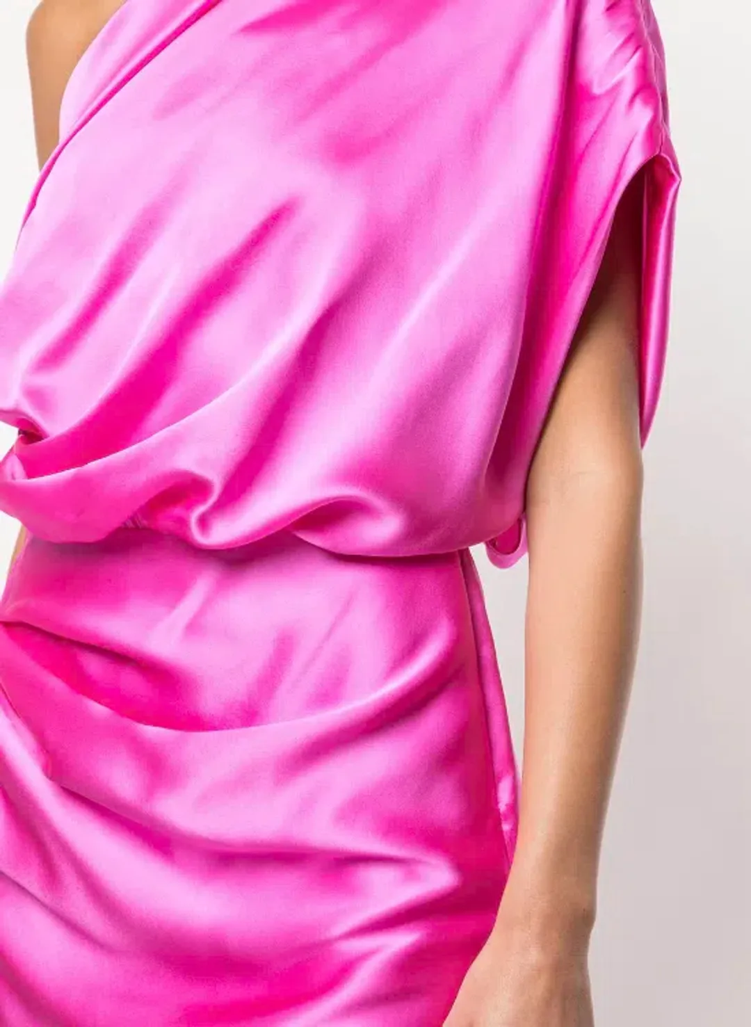 Michelle Mason Silk Symmetric Mini Dress Pink Size AU 10 for rent on The Volte - main image