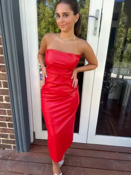 Girl On Fire Vegan leather dress for rent on The Volte - image 1