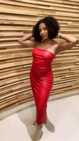 Girl On Fire Vegan leather dress for rent on The Volte - image 3