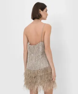 Rachel Gilbert Kenzi Mini Dress Beige Size 5 / AU 16 for rent on The Volte - image 3