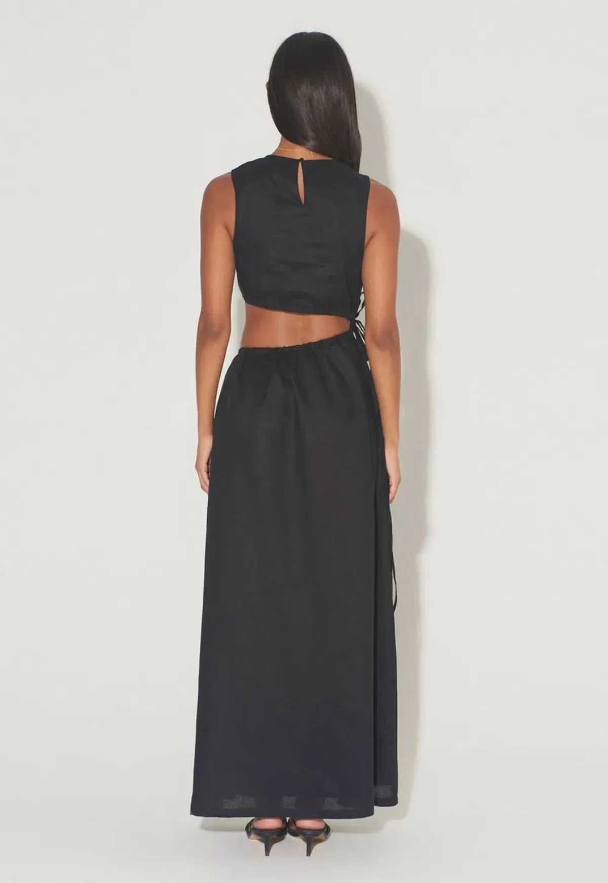 Hansen and Gretel Mesa Drawstring Midi Dress in Black Size S / Au 8 - Image 3
