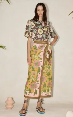 Alemais Winnie Wrap Sarong Skirt Floral Size S / Au 8 for rent on The Volte - image 1