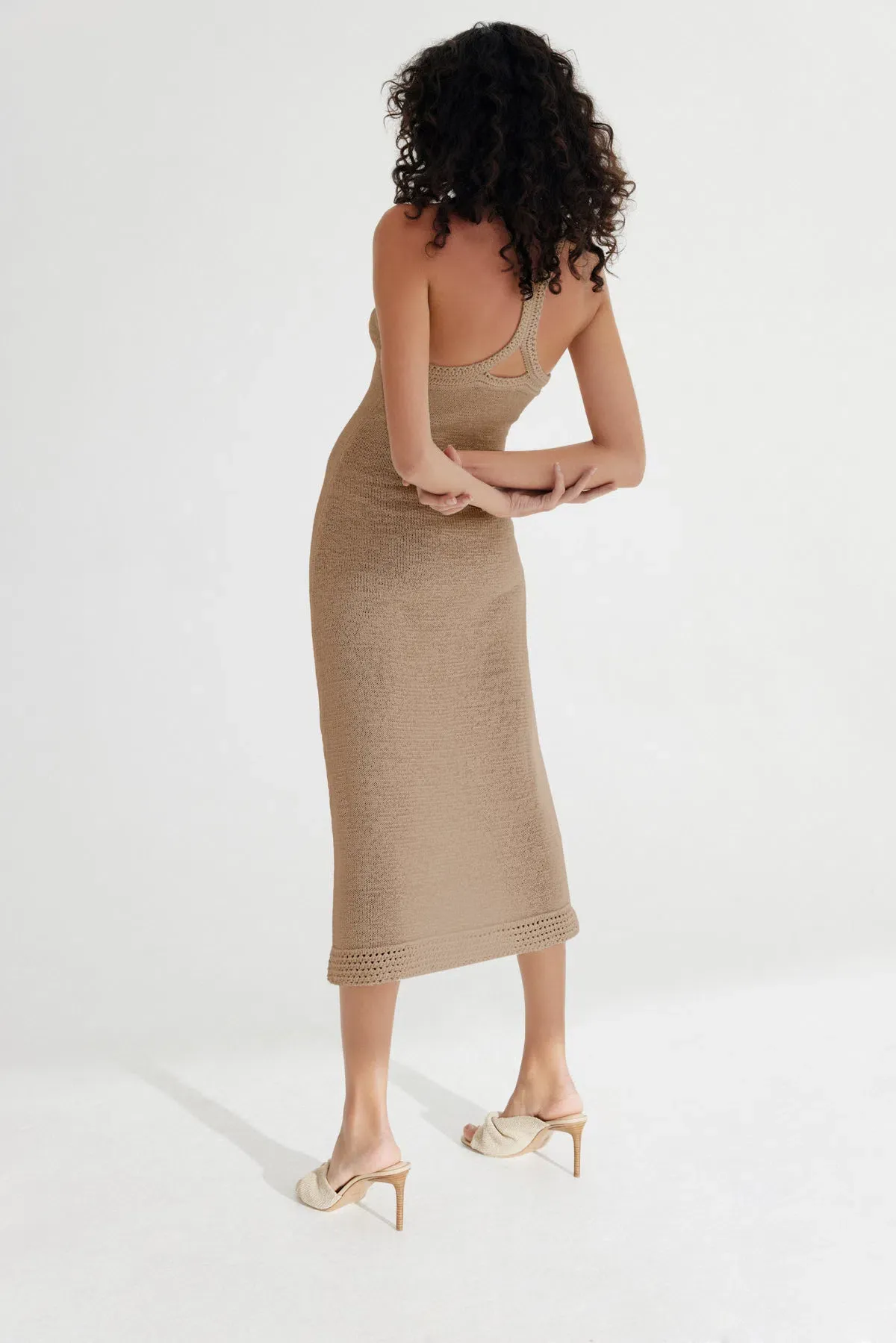Significant Other Saoirse Midi Dress Biscuit Size 6 - Image 3