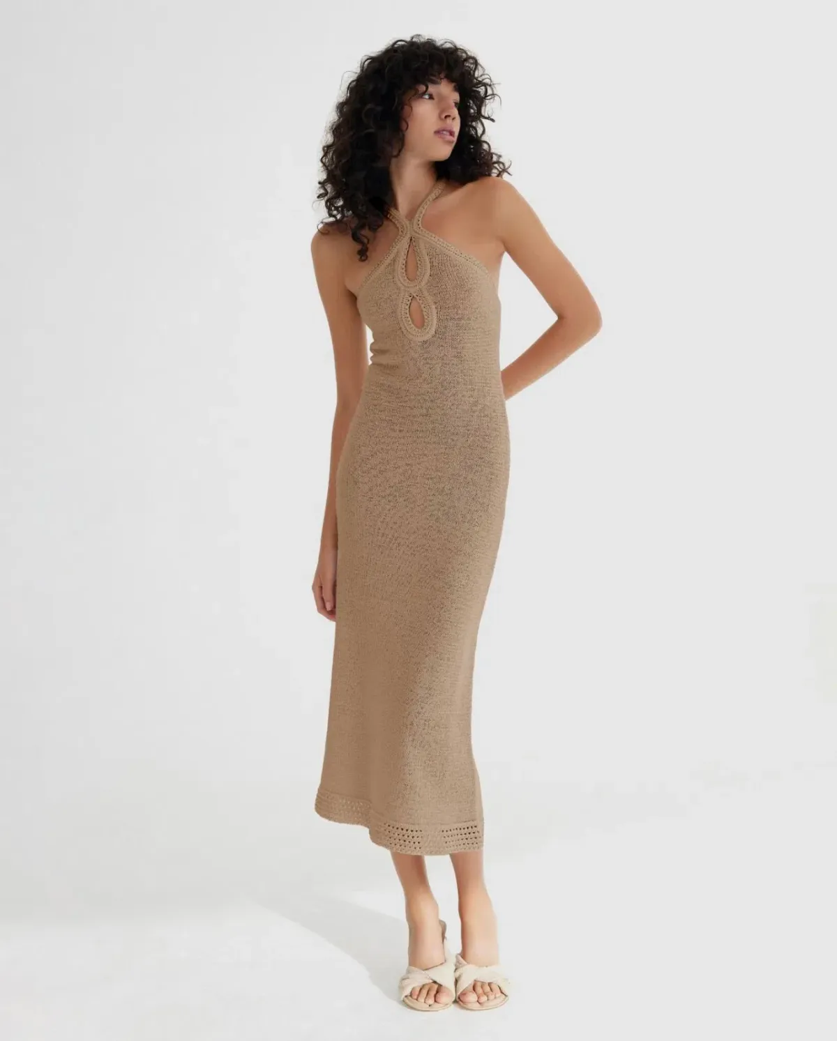 Significant Other Saoirse Midi Dress Biscuit Size 6 - Image 1