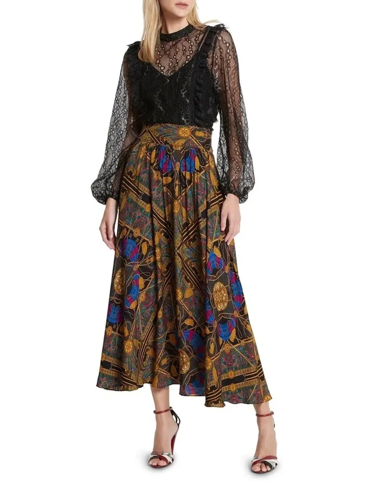Sass & Bide One Day I Am Print Midi Skirt Multi Size 6 - Image 1