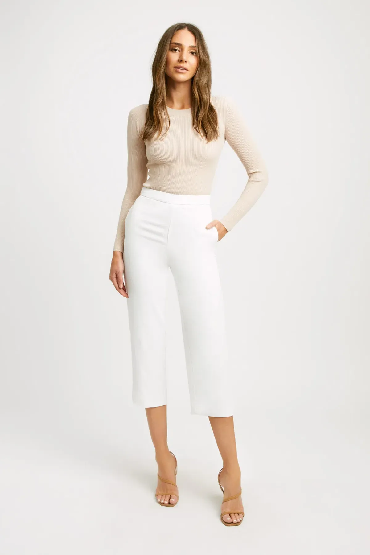Kookai Oyster Corset Top and Oyster Pants White Size 10 - Image 3