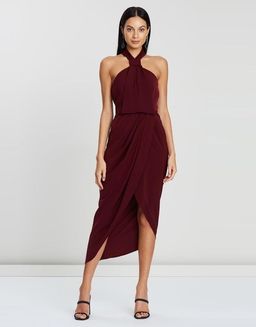 Shona Joy Knot Dress Burgundy Size 8 for rent on The Volte - image 1