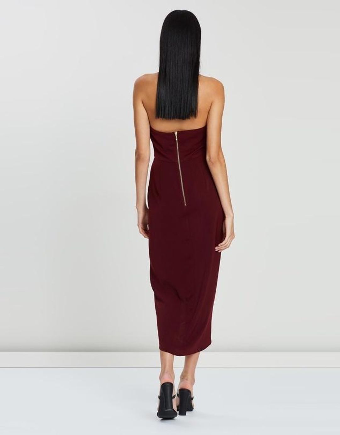 Shona Joy Knot Dress Burgundy Size 8 for rent on The Volte - main image