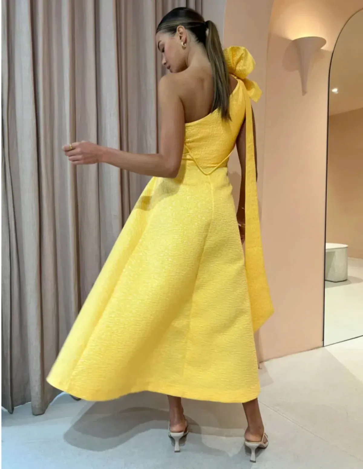 Rachel Gilbert Emiliano Dress Lemon Drop Size 0/Au 6 - Image 3