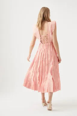Aje Hybrid Midi Dress Rose Pink Size AU 10 for rent on The Volte - image 2