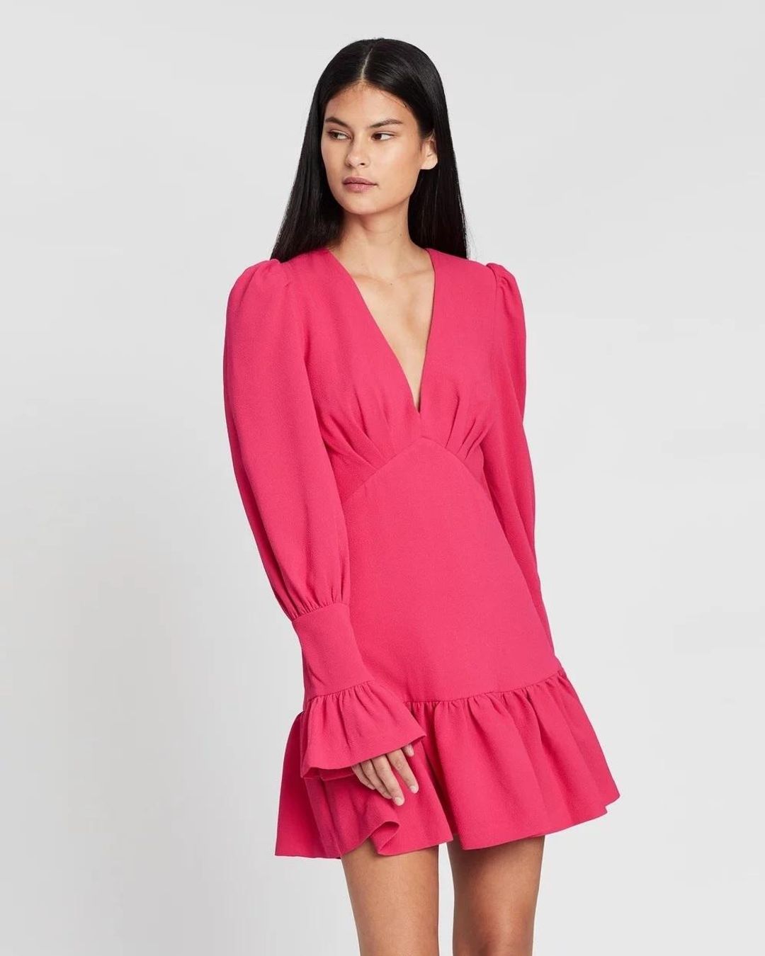 By Johnny Anna V Tulip Sleeve Mini Dress Size 8 for rent on The Volte - main image