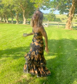 Sonya Moda Valentina Gown in Marabella Floral Print Size AU 6 for rent on The Volte - image 6