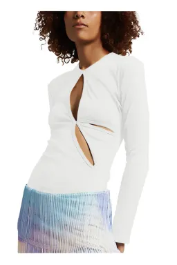 Christopher Esber Anglaise Long Sleeve Top White Size AU 8 for rent on The Volte - image 3