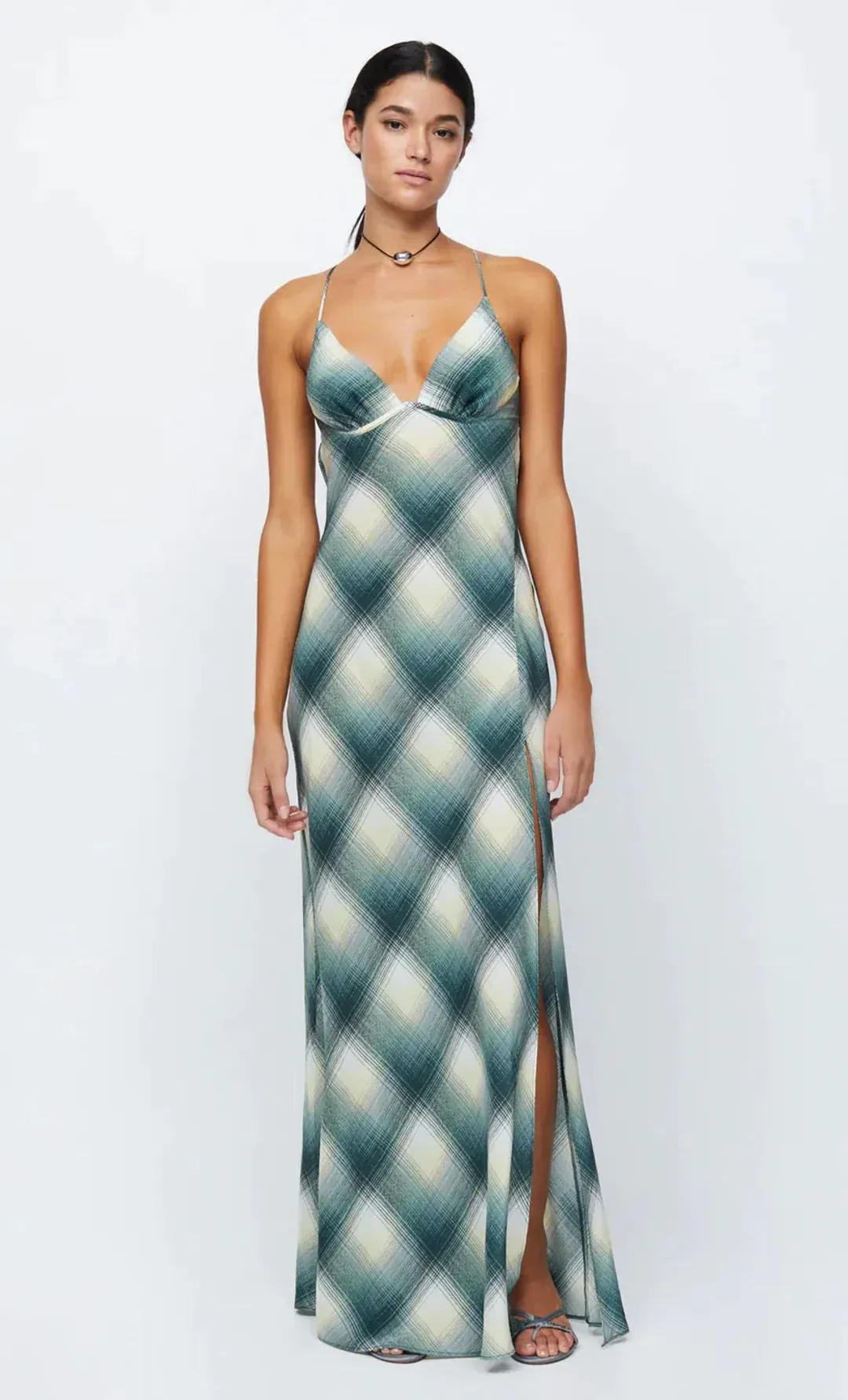 Bec & Bridge Edie Split Maxi Dress Green Size AU 8 for rent on The Volte - main image