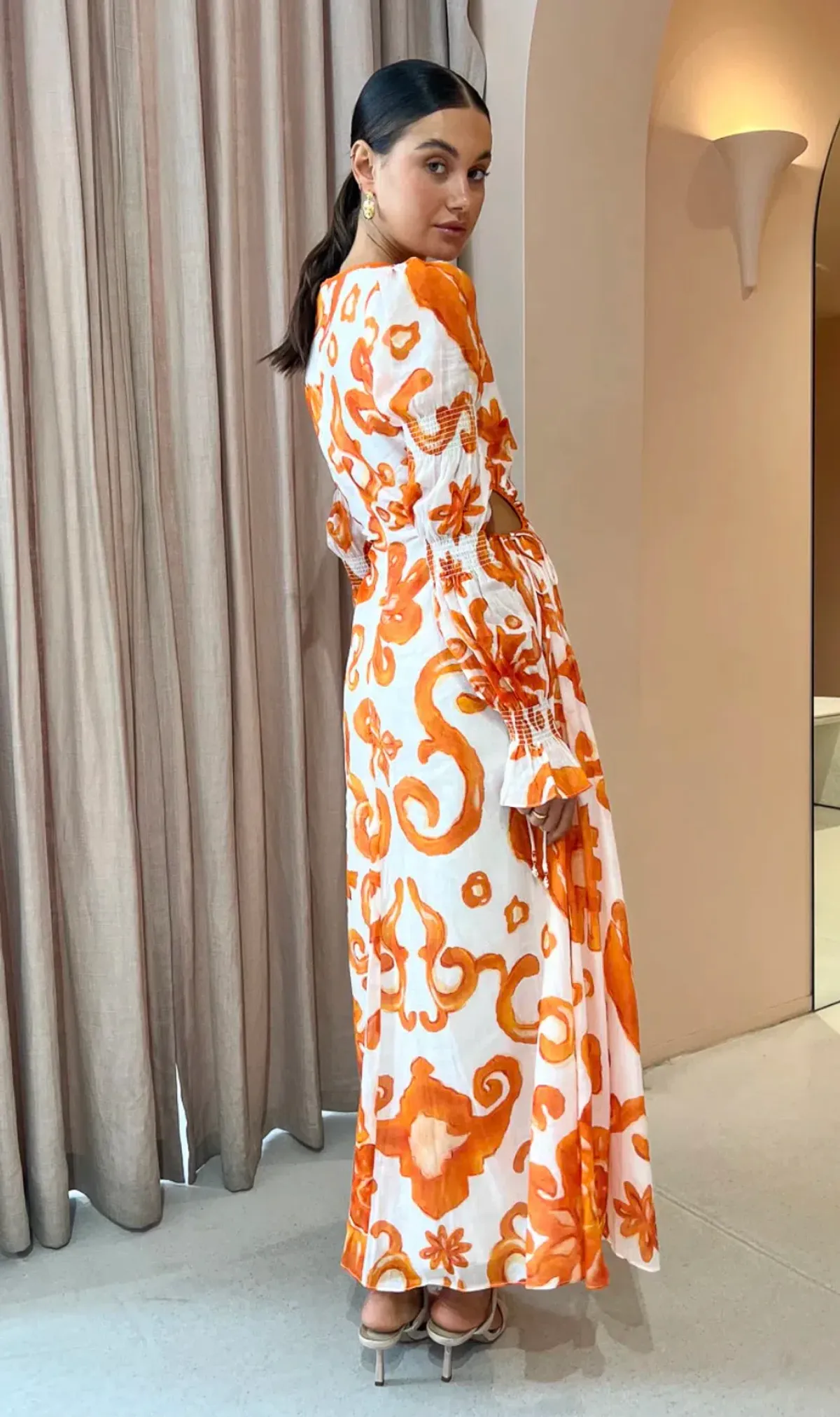 Kate Ford Elis Cut Out Gown Print Size 8 - Image 4