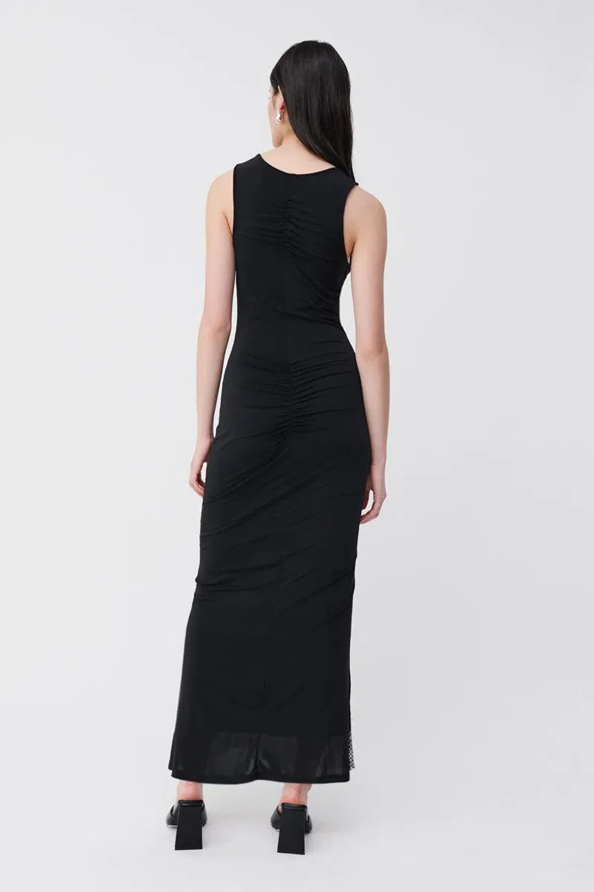 Suboo Diamanté Plunge Nexk Longline Maxi Dress Beaded/Black Size 8 - Image 1