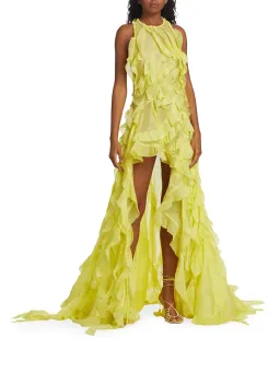 Zimmermann Wonderland Sleeveless Ruffle Gown Lemon Size 1/AU 10 for rent on The Volte - image 5