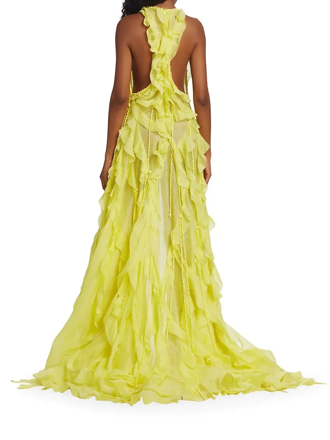 Zimmermann Wonderland Sleeveless Ruffle Gown Lemon Size 1/AU 10 for rent on The Volte - main image