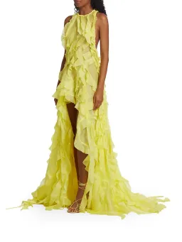Zimmermann Wonderland Sleeveless Ruffle Gown Lemon Size 1/AU 10 for rent on The Volte - image 3