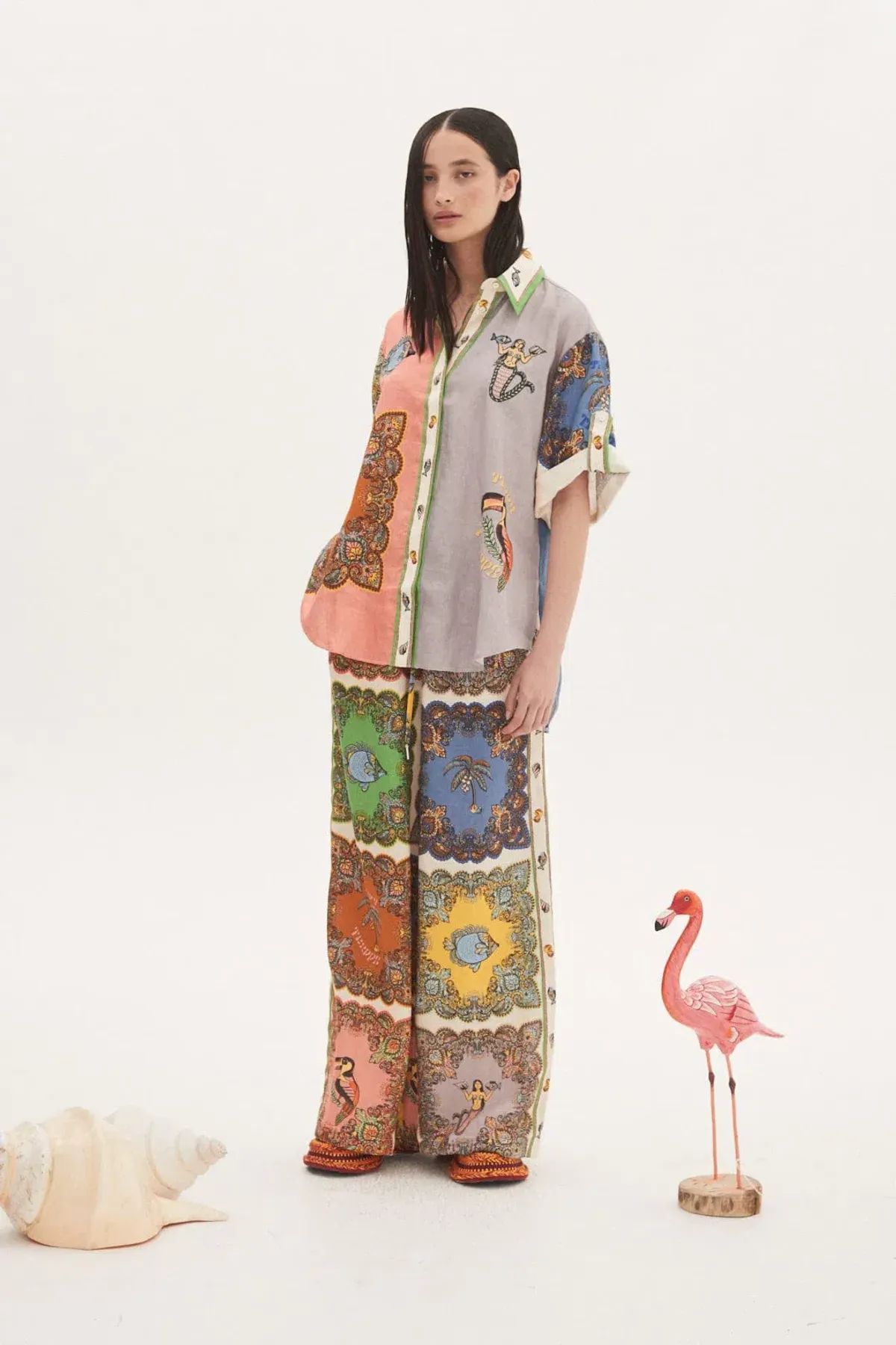 Alemais Trippy Troppo Shirt And Pant Set Multi Size 8 for rent on The Volte - main image