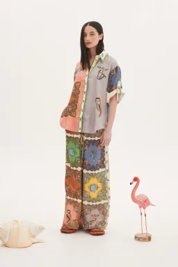 Alemais Trippy Troppo Shirt And Pant Set Multi Size 8 for rent on The Volte - image 1