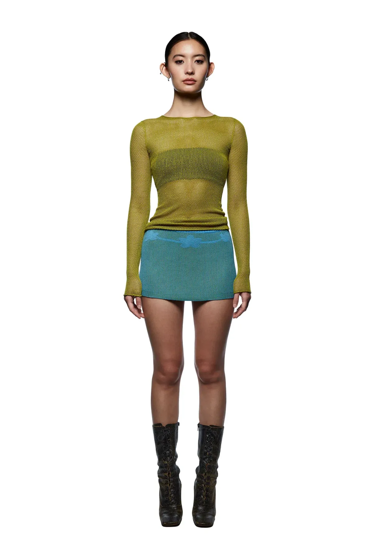Tank Air Studio Lotus Mini Skirt Aqua Size 6 - Image 2