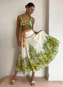 Alemais Wallis Bralette And Skirt Set Myrtle Size 8 for rent on The Volte - image 1