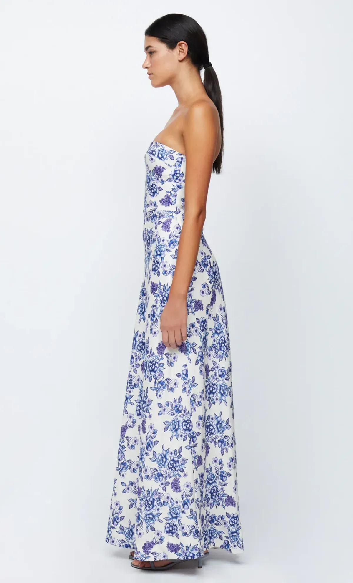 Bec & Bridge Audette Strapless Maxi Dress White And Blue Size 16 - Image 2