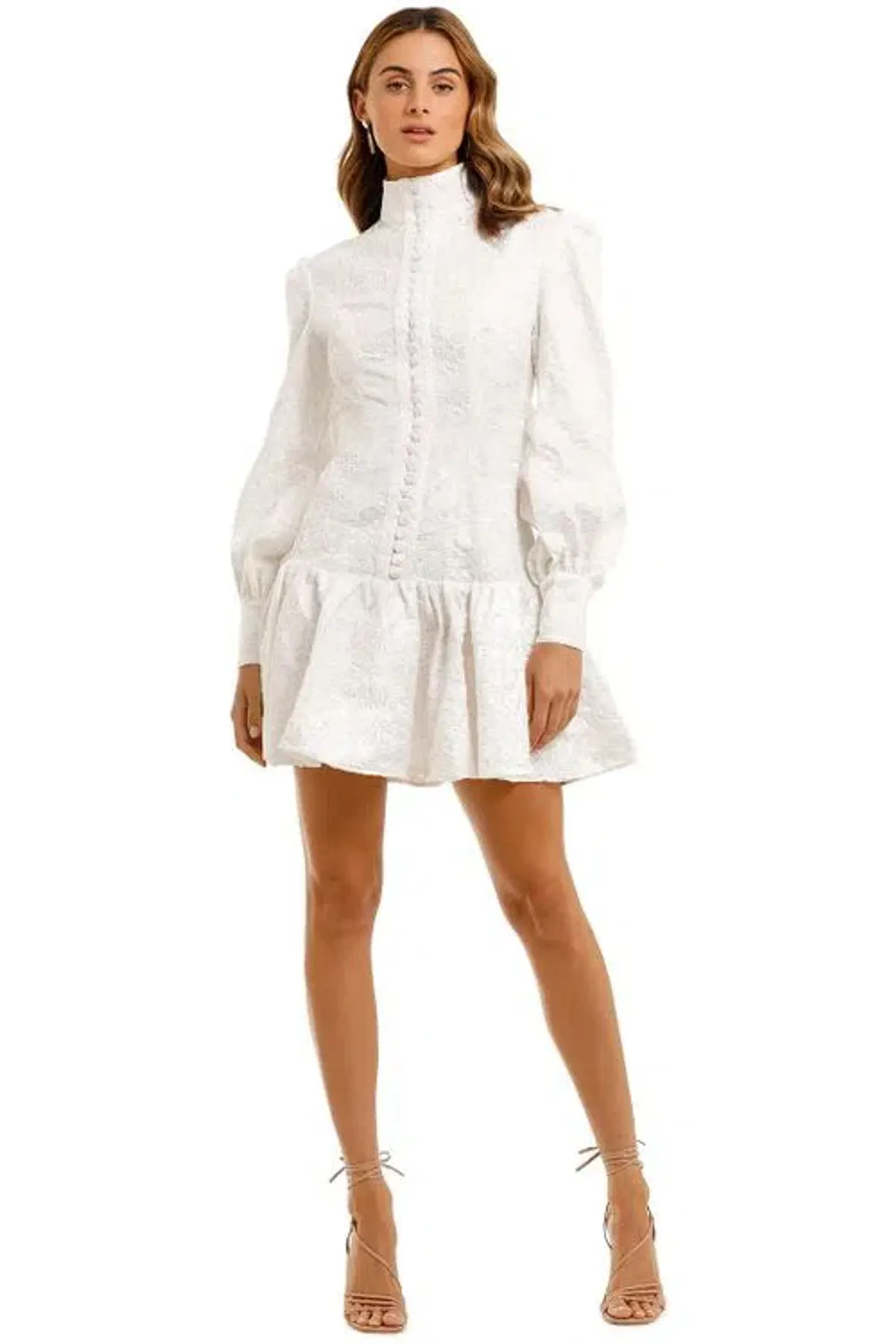 Leo Lin Rose Lace Short Dress White Size 10 - Image 1