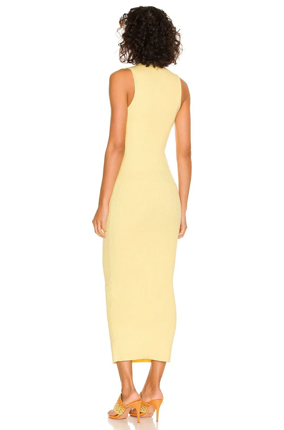 Ronny Kobo Darey Knit Midi Dress Pale Banana Size 10 - Image 2