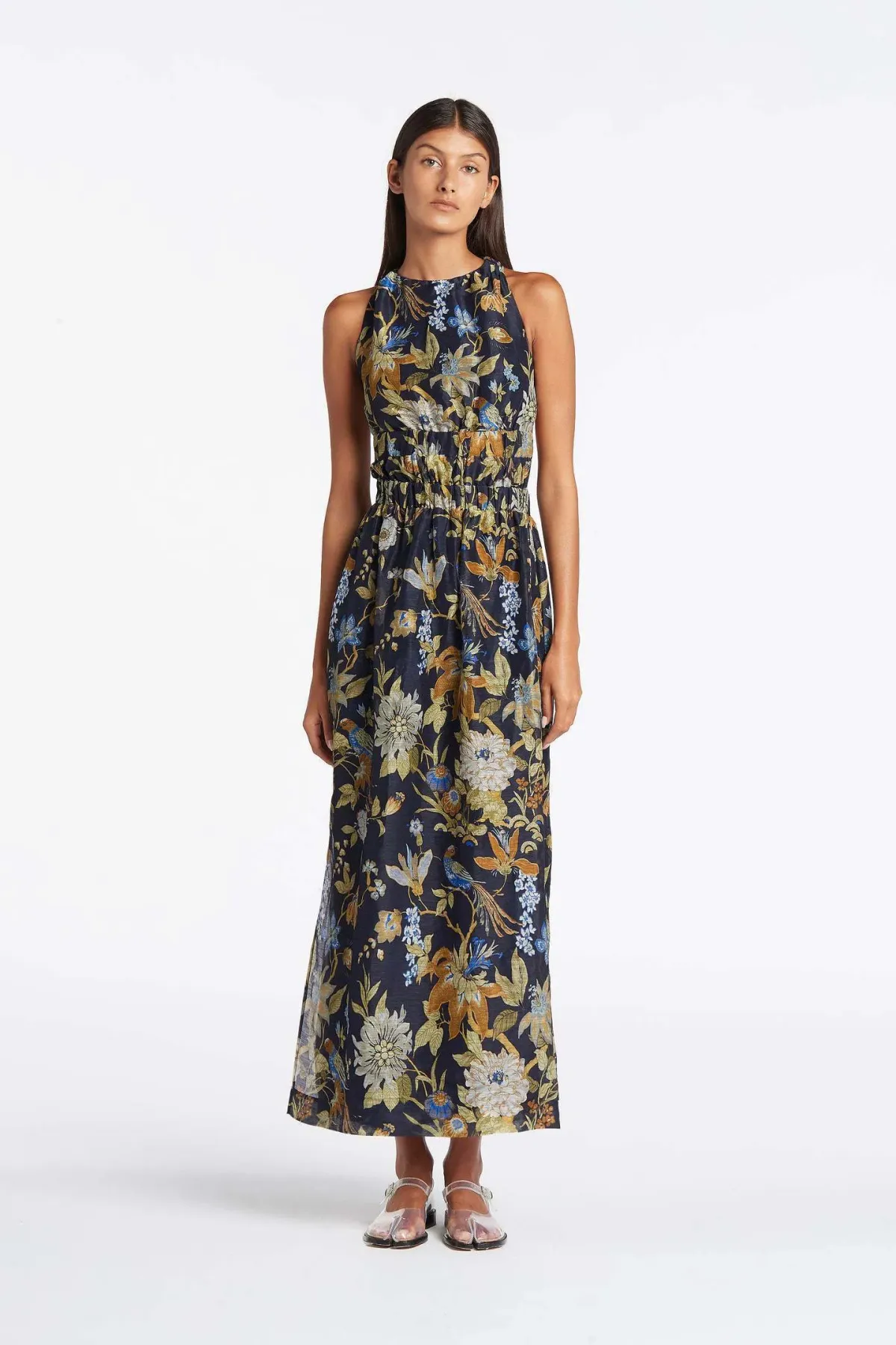 Sir the Label Lilian Cross Back Dress Navy Size AU 12 for rent on The Volte - main image