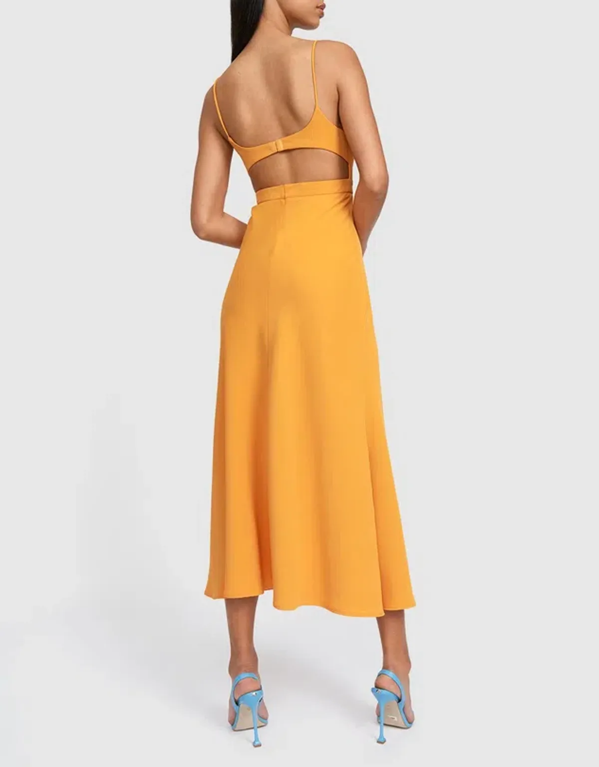 By Johnny Callia Wire Midi Dress Apricot Orange Size 12 - Image 2